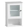 Victorian Plumbing White Wood Wall Cabinet With Single Glass Door
