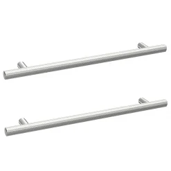 2 X Arezzo Industrial Style Knurled 'T' Chrome Handles (192mm Centres)