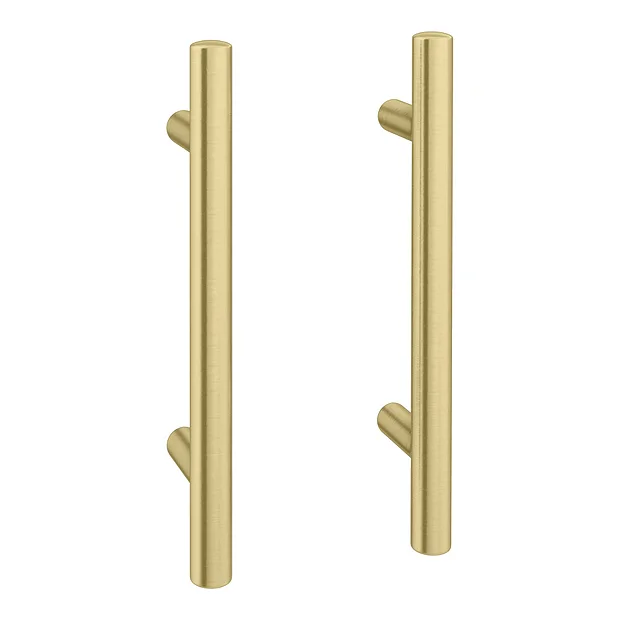 Victorian Plumbing 2 X Round 'T' Bar Brushed Brass Additional Handles - L155mm (96mm Centres) 1 Victorian Plumbing 2 X Round 'T' Bar Brushed Brass Additional Handles - L155mm (96mm Centres)