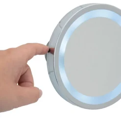 Wenko - Mosso LED Wall Mirror With Suction Cups - 3x Magnification -Hudson Reed Sales 3656450100d1