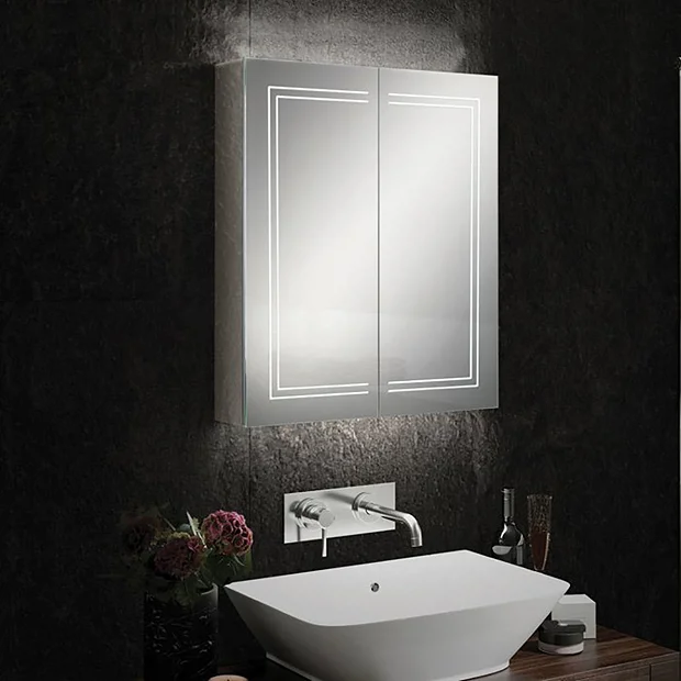 HIB Edge 60 LED Illuminated Aluminium Mirror Cabinet 1 HIB Edge 60 LED Illuminated Aluminium Mirror Cabinet