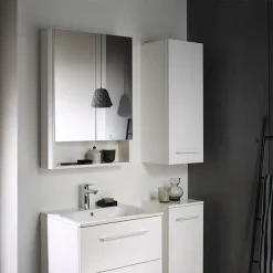 Geberit Selnova Square S 588mm White 2-Door Mirror Cabinet