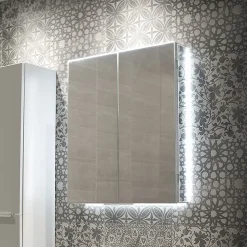 HIB Ether 60 LED Illuminated Aluminium Mirror Cabinet