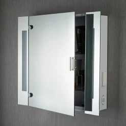 Searchlight Lighting Searchlight Illuminated Bathroom Mirror Cabinet With Shaver Socket