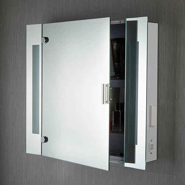 Searchlight Lighting Searchlight Illuminated Bathroom Mirror Cabinet With Shaver Socket 1 Searchlight Lighting Searchlight Illuminated Bathroom Mirror Cabinet With Shaver Socket