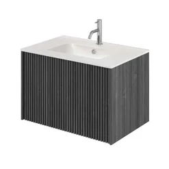 Crosswater Limit 700mm Steelwood Wall-Hung Slatted Vanity Unit With Basin -Hudson Reed Sales 700 l