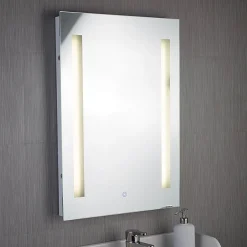 Searchlight Lighting Searchlight Illuminated 2 Light Touch Bathroom Mirror With Shaver Socket -Hudson Reed Sales 7450 d1