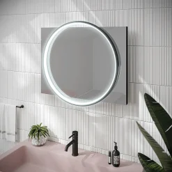 HIB Solas 50 LED Illuminated Mirror (Matt Black Frame)