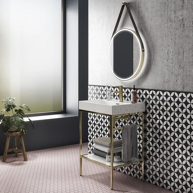 HIB Solstice Brushed Brass 60 Round LED Illuminated Mirror 1 HIB Solstice Brushed Brass 60 Round LED Illuminated Mirror