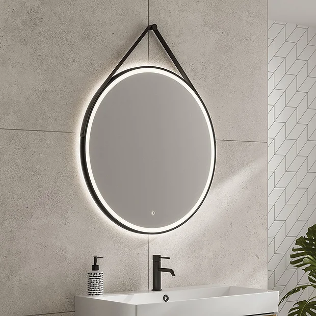 HIB Solstice Matt Black 80 Round LED Illuminated Mirror 2 HIB Solstice Matt Black 80 Round LED Illuminated Mirror - Image 2