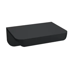 Arezzo Matt Grey Mirrored Wall Hung Tall Storage Cabinet With Matt Black Handles