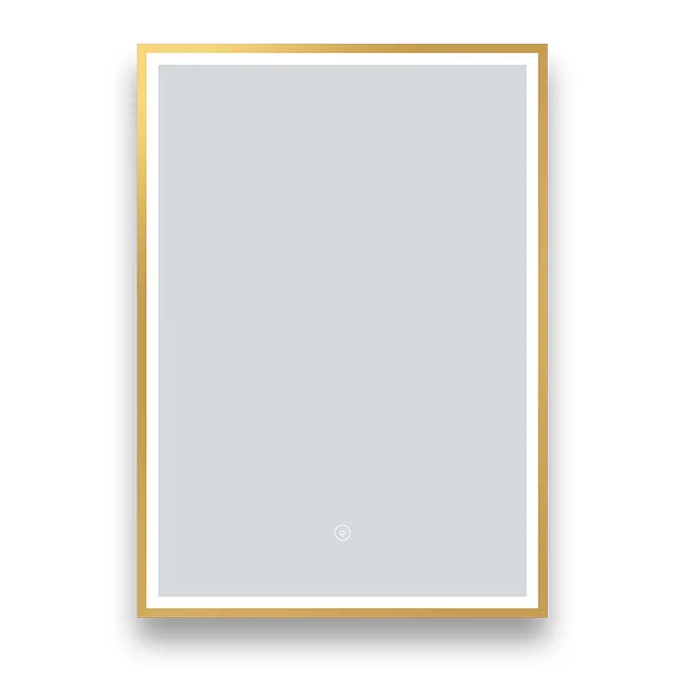 Arezzo Brushed Brass 500 X 700mm Rectangular LED Illuminated Anti-Fog Bathroom Mirror 4 Arezzo Brushed Brass 500 X 700mm Rectangular LED Illuminated Anti-Fog Bathroom Mirror - Image 4