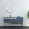 Arezzo Brushed Brass 600mm Round LED Illuminated Anti-Fog Bathroom Mirror