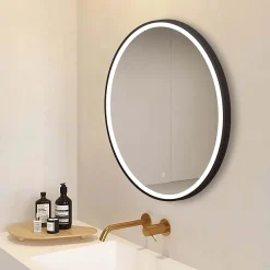 Arezzo Matt Black 700mm Round LED Illuminated Anti-Fog Bathroom Mirror 7 Arezzo Matt Black 700mm Round LED Illuminated Anti-Fog Bathroom Mirror -Hudson Reed Sales arzim09mb d2