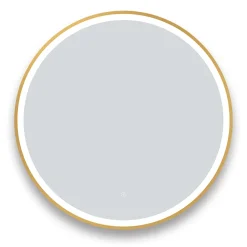 Arezzo Brushed Brass 800mm Round LED Illuminated Anti-Fog Bathroom Mirror -Hudson Reed Sales arzim10bb d1