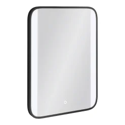 Arezzo Matt Black 500 X 700mm Rectangular LED Illuminated Anti-Fog Bathroom Mirror -Hudson Reed Sales az0227mb d2