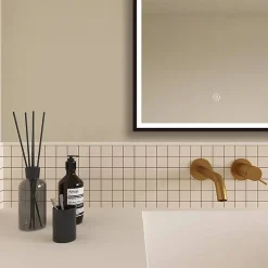 Arezzo Matt Black 500 X 700mm Rectangular LED Illuminated Anti-Fog Bathroom Mirror -Hudson Reed Sales az113mb d5n