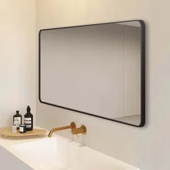 Arezzo Matt Black Framed Bathroom Mirror - 1400 X 700mm 7 Arezzo Matt Black Framed Bathroom Mirror - 1400 X 700mm -Hudson Reed Sales az147cvmb d2