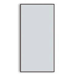 Arezzo Matt Black Square Edge Framed Bathroom Mirror - 1400 X 500mm