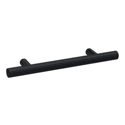 1 X Arezzo Industrial Style Knurled 'T' Bar Matt Black Handle (96mm Centres)