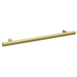 1 X Arezzo Industrial Style Knurled 'T' Bar Brushed Brass Handle (192mm Centres)