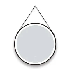 Arezzo Matt Black 600mm Round LED Illuminated Anti-Fog Bathroom Mirror -Hudson Reed Sales az47mb d1n