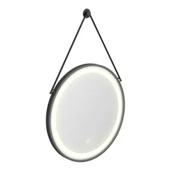 Arezzo Matt Black 600mm Round LED Illuminated Anti-Fog Bathroom Mirror -Hudson Reed Sales az47mb n d1