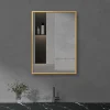 Arezzo Brushed Brass Square Edge 700 X 500 Mirror