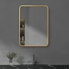 Arezzo Brushed Brass 700 X 500 Rectangular Mirror