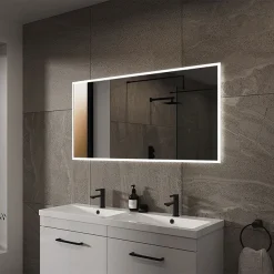 Arezzo 700 X 500mm LED Illuminated Bathroom Mirror With Shaver Socket & Anti-Fog 5 Arezzo 700 X 500mm LED Illuminated Bathroom Mirror With Shaver Socket & Anti-Fog -Hudson Reed Sales az6270mb d1 1