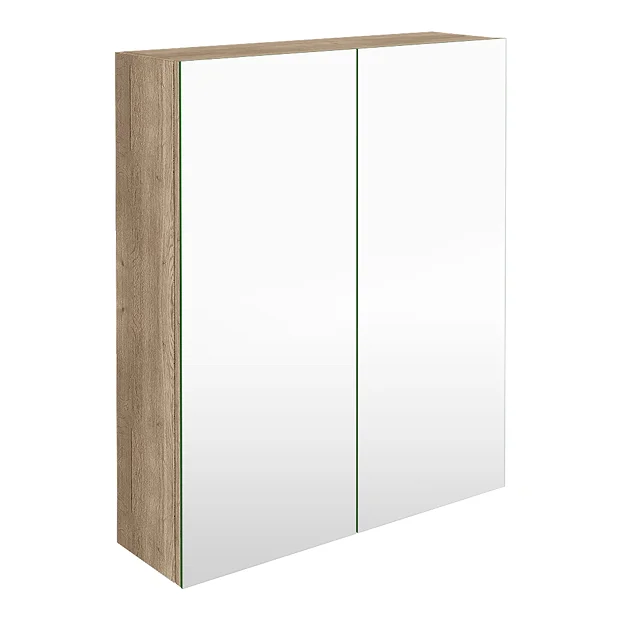 Arezzo 600 Rustic Oak 2-Door Mirror Cabinet 2 Arezzo 600 Rustic Oak 2-Door Mirror Cabinet - Image 2