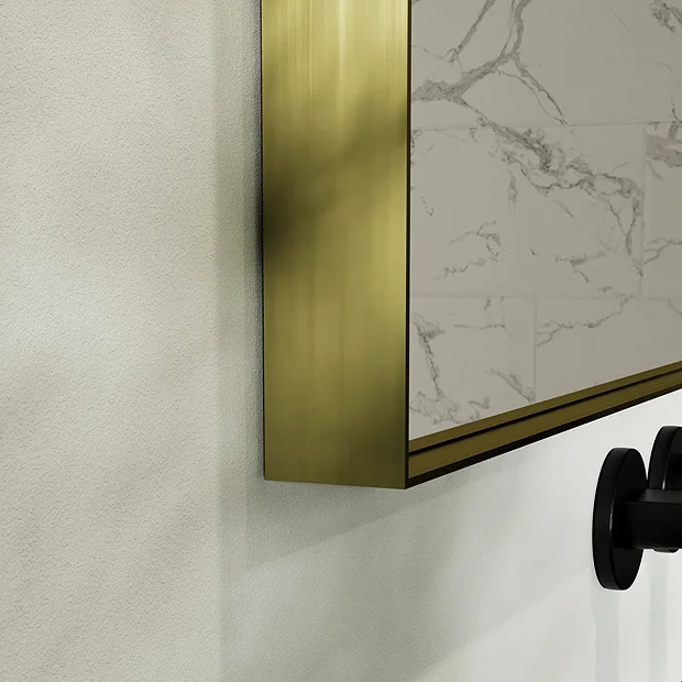 Arezzo Brushed Brass 1000 X 800mm Rectangular Mirror 1 Arezzo Brushed Brass 1000 X 800mm Rectangular Mirror