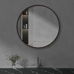 Arezzo Matt Black 700mm Round Mirror -Hudson Reed Sales az7brm d3