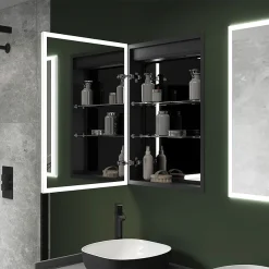 Arezzo 500 X 700mm Recessed LED Illuminated Bathroom Mirror Cabinet With Shaver Socket & Anti-Fog 7 Arezzo 500 X 700mm Recessed LED Illuminated Bathroom Mirror Cabinet With Shaver Socket & Anti-Fog -Hudson Reed Sales az8920mb d2