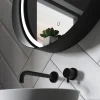 Arezzo Matt Black 600mm Round Colour Changing LED Illuminated Bathroom Mirror With Anti-Fog