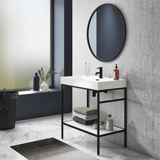 Arezzo Matt Black 800mm Round Mirror 6 Arezzo Matt Black 800mm Round Mirror - Image 6