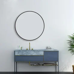 Arezzo Matt Black 800mm Round Mirror 8 Arezzo Matt Black 800mm Round Mirror -Hudson Reed Sales az8brm d1n