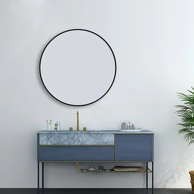 Arezzo Matt Black 800mm Round Mirror 3 Arezzo Matt Black 800mm Round Mirror - Image 3