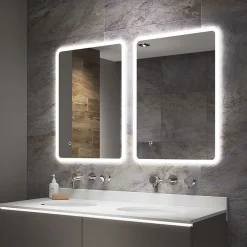 Arezzo 700 X 500mm Ultra Slim LED Illuminated Bathroom Mirror With Anti-Fog -Hudson Reed Sales az9703mb d1 1