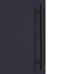 Arezzo Wall Hung Tall Storage Cabinet - Matt Blue - With Industrial Style Black Handle -Hudson Reed Sales azb14whcbkis d1a