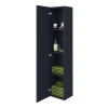 Arezzo Matt Blue Wall Hung Tall Storage Cabinet With Chrome Handle
