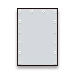 Arezzo Bulb Matt Black 500 X 700mm LED Illuminated Mirror With Motion Sensor + Anti-Fog -Hudson Reed Sales azbm103 d1
