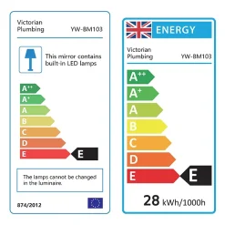 Arezzo Bulb Matt Black 500 X 700mm LED Illuminated Mirror With Motion Sensor + Anti-Fog -Hudson Reed Sales azbm103 d2