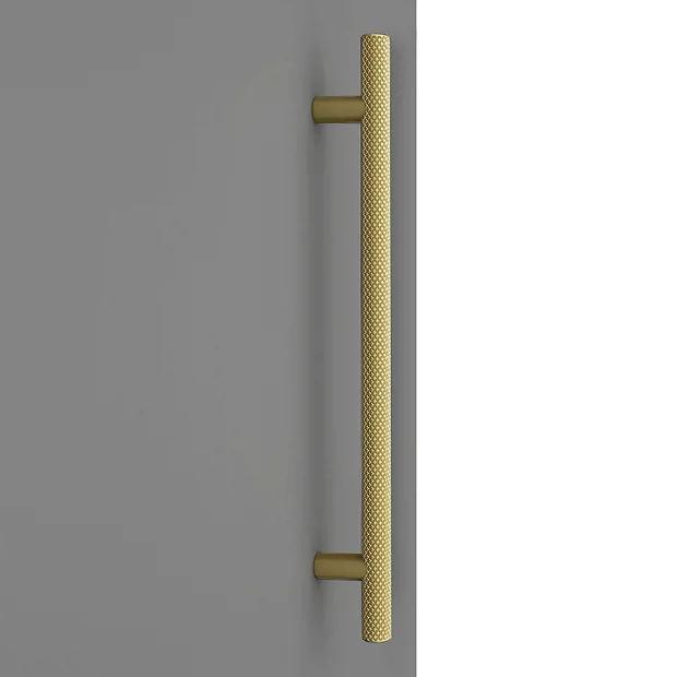 Arezzo Wall Hung Tall Storage Cabinet - Matt Grey - With Industrial Style Brushed Brass Handle 3 Arezzo Wall Hung Tall Storage Cabinet - Matt Grey - With Industrial Style Brushed Brass Handle - Image 3