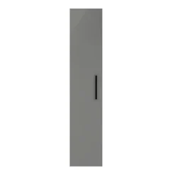 Arezzo Matt Grey Wall Hung Tall Storage Cabinet With Matt Black Handle -Hudson Reed Sales azg14whcbk d1