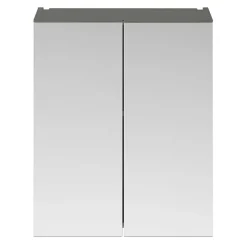 Arezzo 600 Matt Grey 2-Door Mirror Cabinet -Hudson Reed Sales azg62mc d1