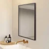 Arezzo Matt Black Square Edge Framed Bathroom Mirror - 800 X 600mm