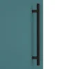 Arezzo Wall Hung Tall Storage Cabinet - Matt Teal Green - With Industrial Style Matt Black Handle