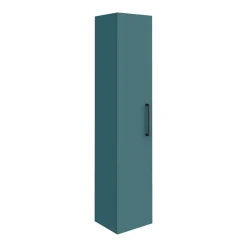 Arezzo Matt Green Wall Hung Tall Storage Cabinet With Matt Black Handle