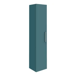 Arezzo Matt Green Wall Hung Tall Storage Cabinet With Chrome Handle